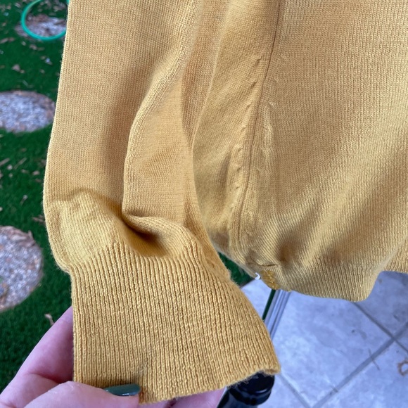 Brunella Gori 100% Fine Italian Merino Wool Lightweight Sweater Gold Large - Picture 3 of 16